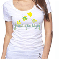 Fish Glow on Front of Bamboo/Organic Cotton Scoopneck