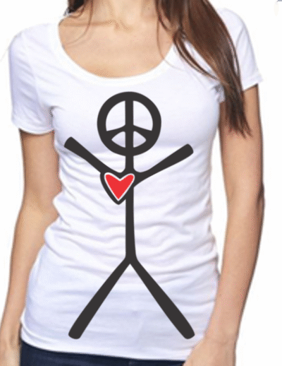 17" Sticknik on the Front of Bamboo/Organic Cotton Scoopneck
