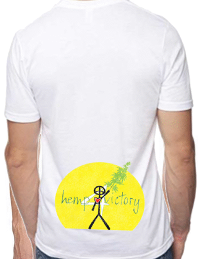 Hemp 4 Victory on lower back of Hemp Crew
