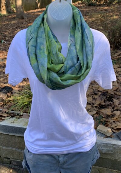 habotai infinity scarf | turmeric + indigo